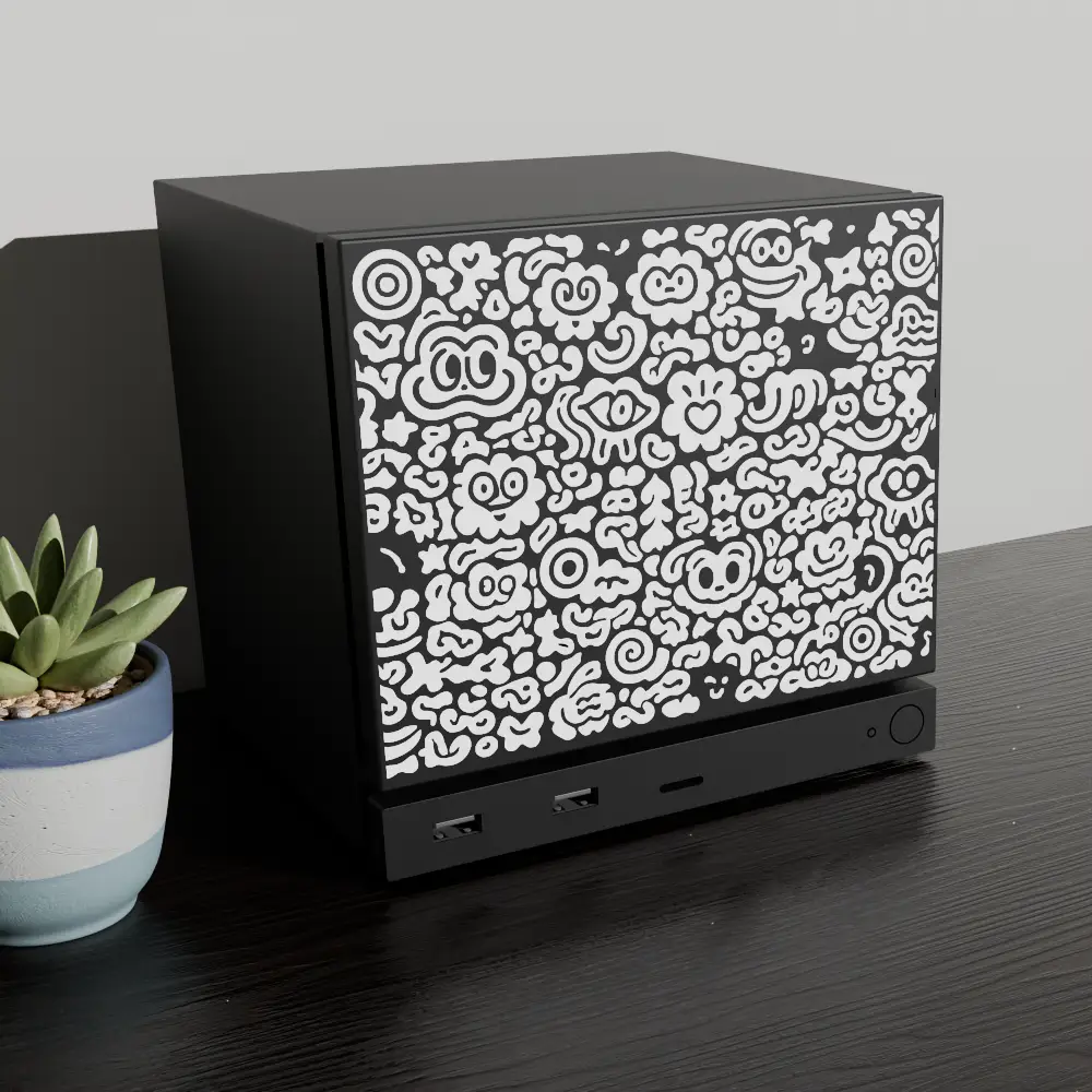 DOODLES-01 Black and White Plastic Faceplate for Steam Machine