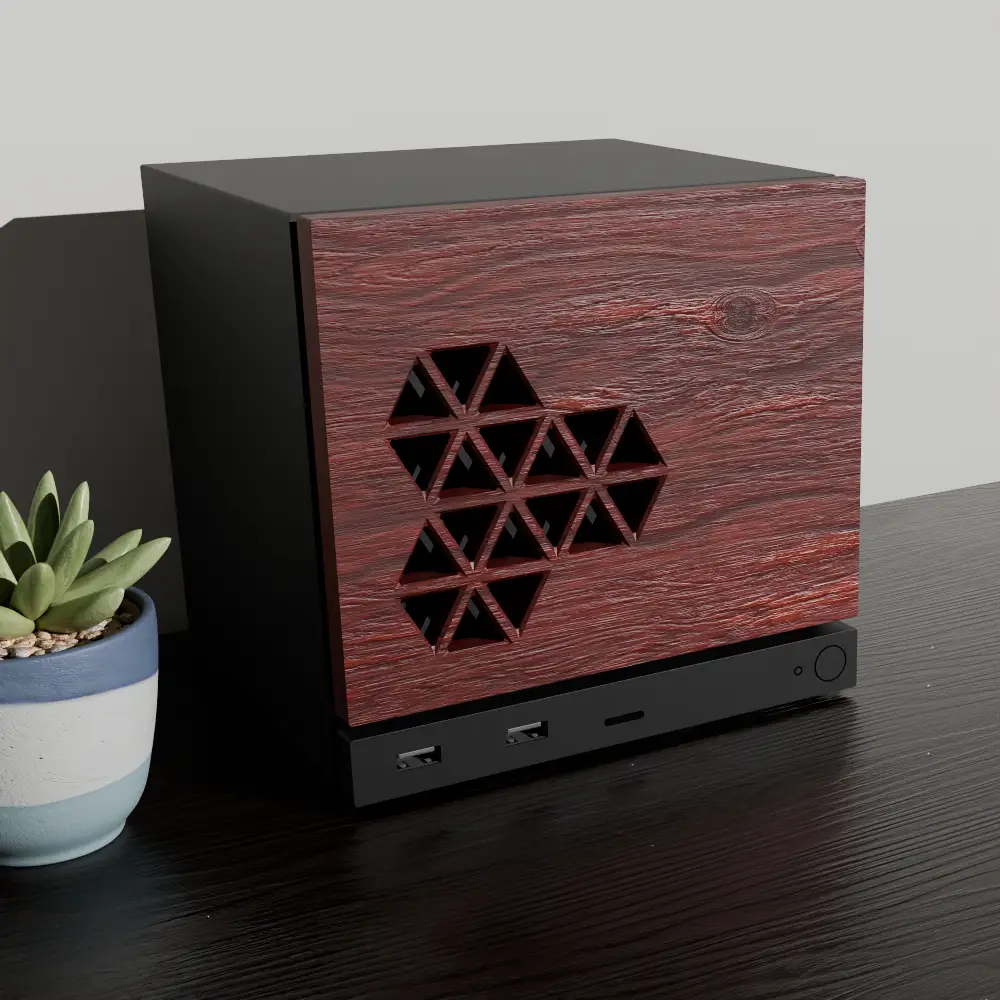 HEX-01 Mahogany Solid Wood Faceplate for Steam Machine